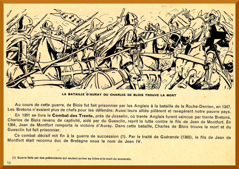 La bataille d'Auray o Charles de Blois trouve la mort (Bretagne).