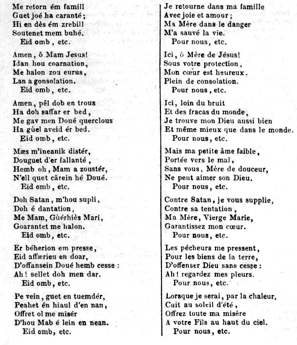 Ile Hodic (Bretagne) : cantique (page 3).