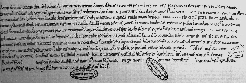 Charte du prieur de Saint-Martin de Lamballe de 1083.