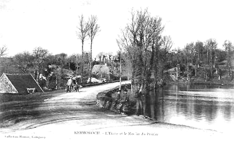 Ville de Kermoroc'h (Bretagne) : tang et moulin du Poirier.