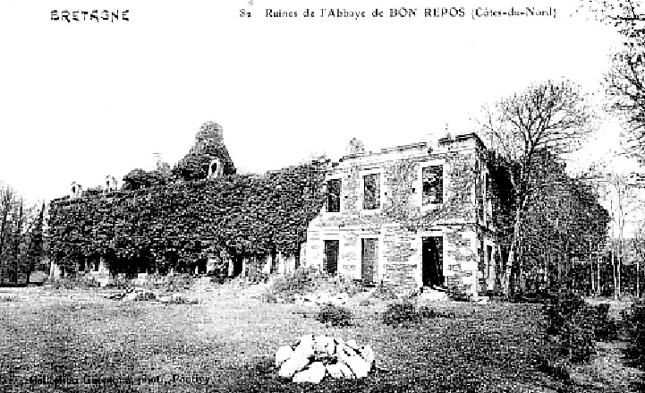 Les ruines de l'abbaye de Bon-Repos (Bretagne).