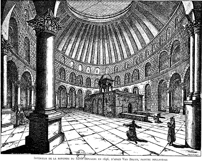 La grande rotonde de l'église du Saint-Sépulcre, à Jérusalem