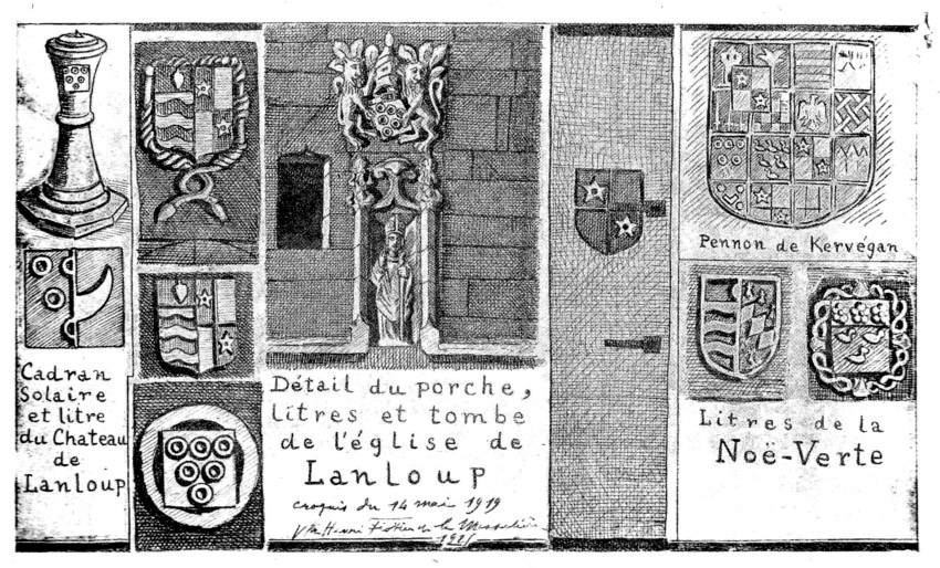 Armes du chteau et de l'glise de Lanloup (Bretagne).