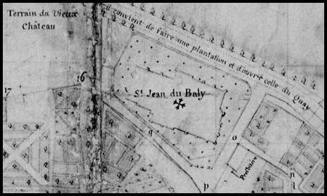 L'glise du Baly de Lannion d'aprs le plan d'Auray en 1763 (Bretagne).