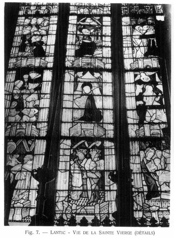 Verrire de la chapelle Notre-Dame de la Cour en Lantic (Bretagne).