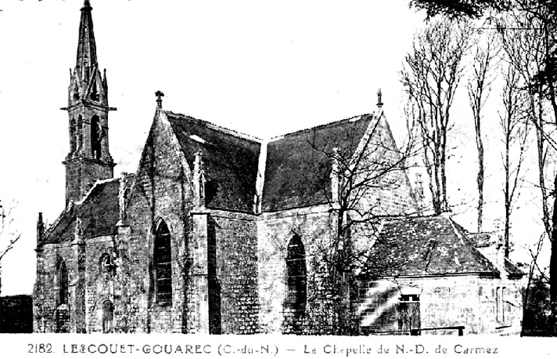  Lescouët-Gouarec (Bretagne) : la chapelle Notre-Dame de Carmez.