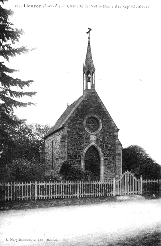 Ville de Lieuron (Bretagne) : la chapelle.