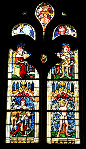 Vitrail de l'glise de Loc-Envel, en Bretagne