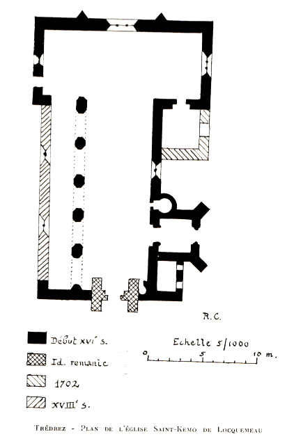 Plan de l'glise de Locqumeau (Bretagne)