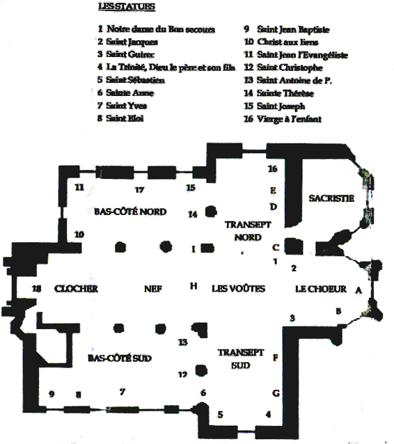 Plan de l'glise de Locquirec (Bretagne).