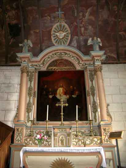 L'glise de Locquirec (Bretagne) : retable du Saint Sacrement.