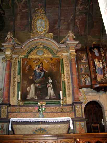 L'glise de Locquirec (Bretagne) retable du Rosaire.