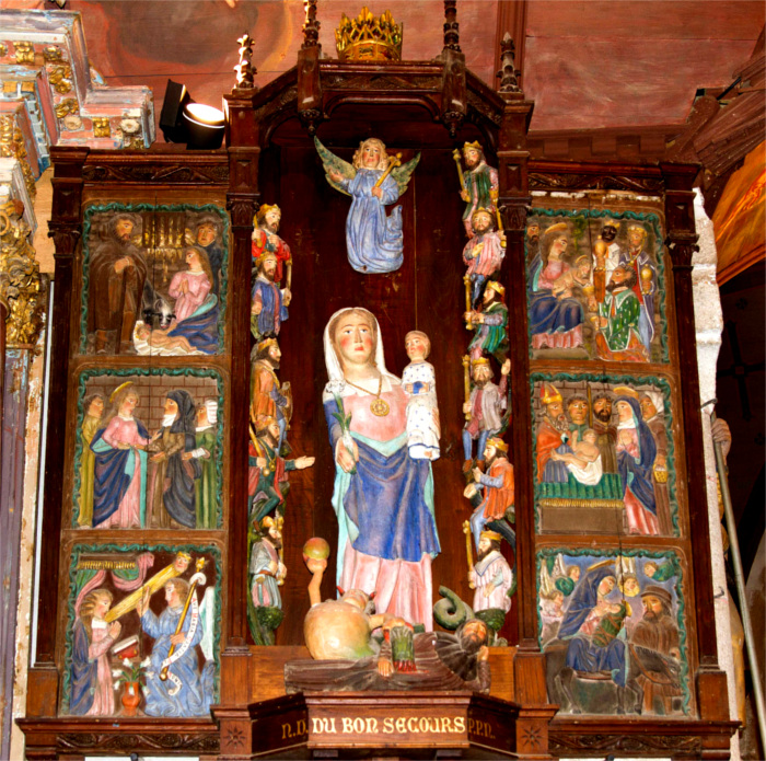 L'glise de Locquirec (Bretagne) : triptyque de Notre-Dame du Bon Secours.