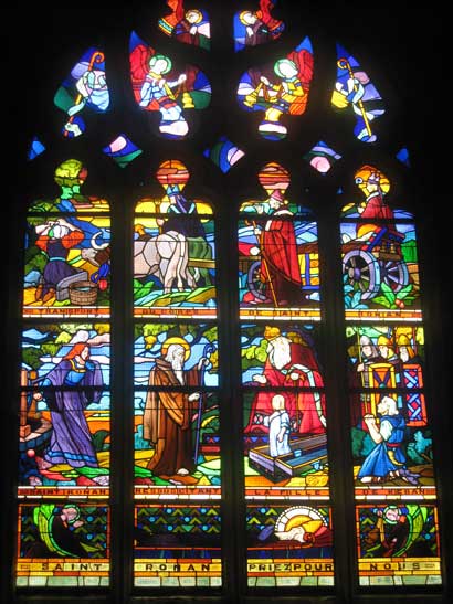 Vitrail de l'glise de Locronan (Bretagne).