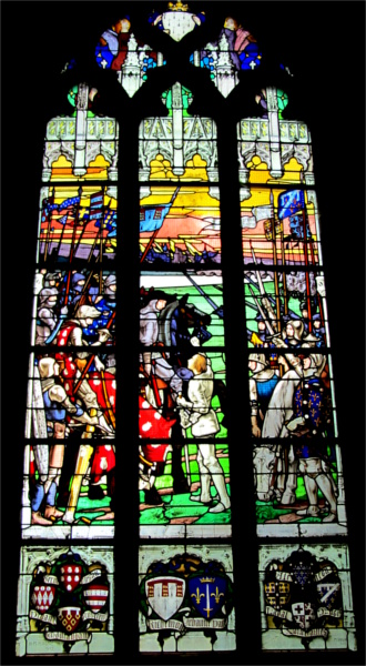 Vitrail de l'glise de Locronan (Bretagne).