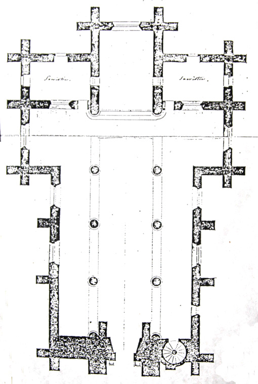 Plan de l'glise Saint-Emilion de Loguivy-Plougras (Bretagne)
