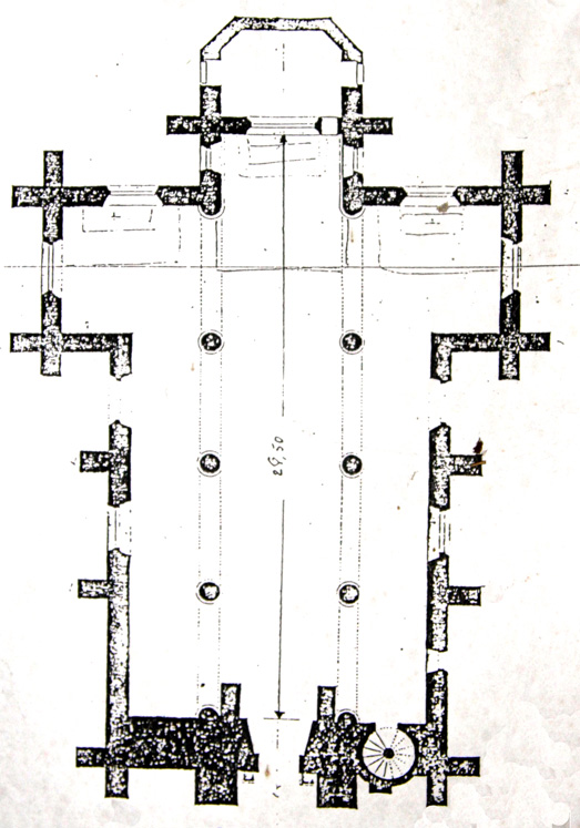 Plan de l'glise Saint-Emilion de Loguivy-Plougras (Bretagne)