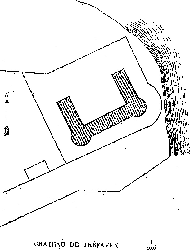 Plan du chteau de Trfaven  Lorient (Bretagne).