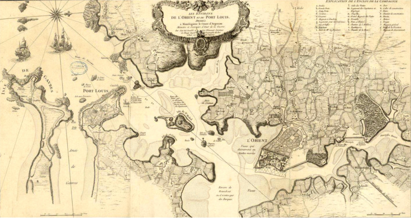 Les environs de l'Orient et du Port-Louis. Dédiés à Monseigneur le comte d'Argençon Ministre et Secretaire d'Etat de la Guerre (1750).