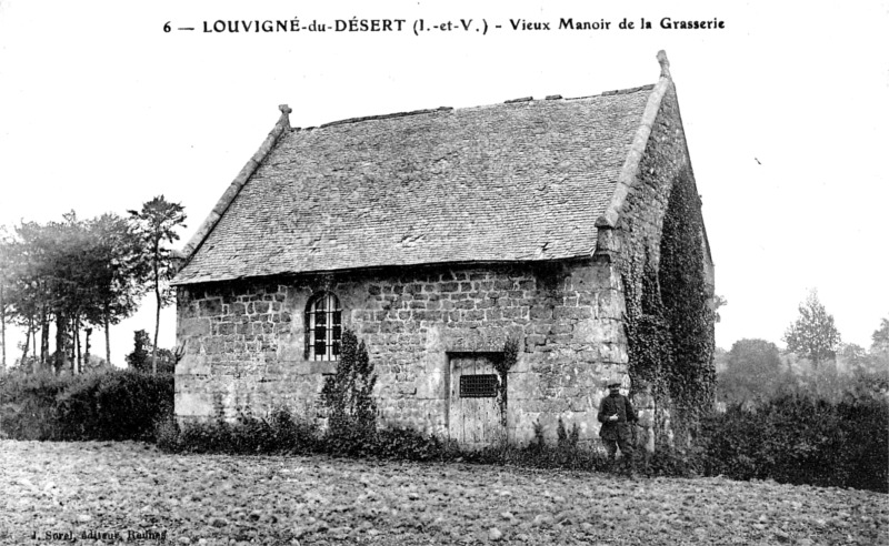 Manoir de la Grasserie et chapelle  Louvign-du-Dsert (Bretagne).