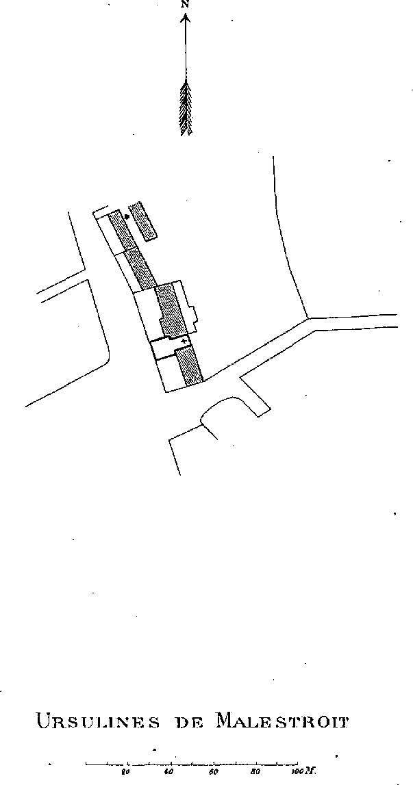 Plan du couvent de Malestroit (Bretagne).