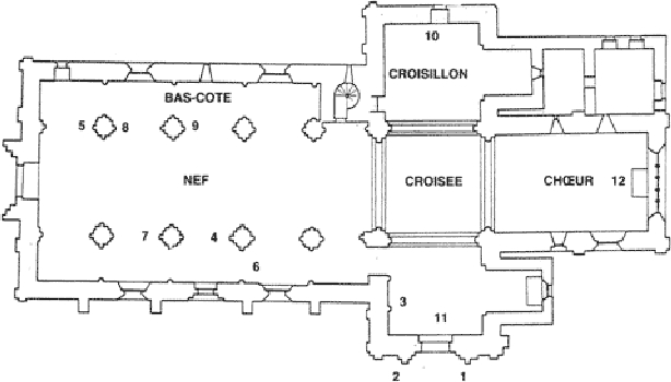 Plan de l'glise de Merlevenez (Bretagne).