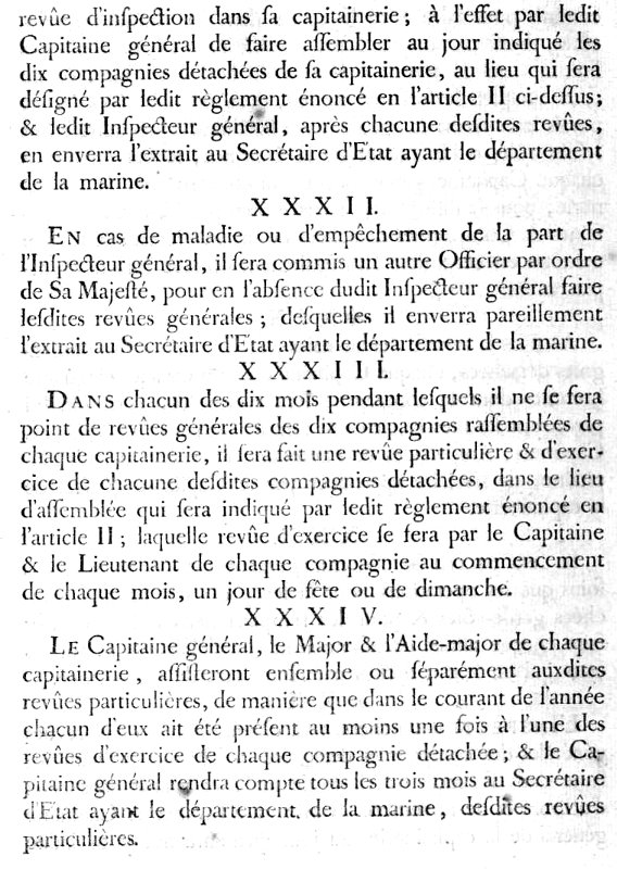 Ordonnance du Roi (1756) concernant les milices de garde-ctes (Bretagne).