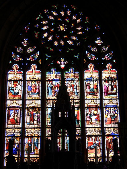 Vitrail de Saint-Yves en l'glise de Minihy-Trguier (Bretagne)