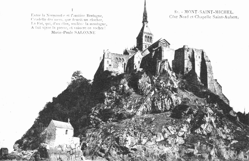 Mont-Saint-Michel : ct Nord et chapelle Saint-Aubert.