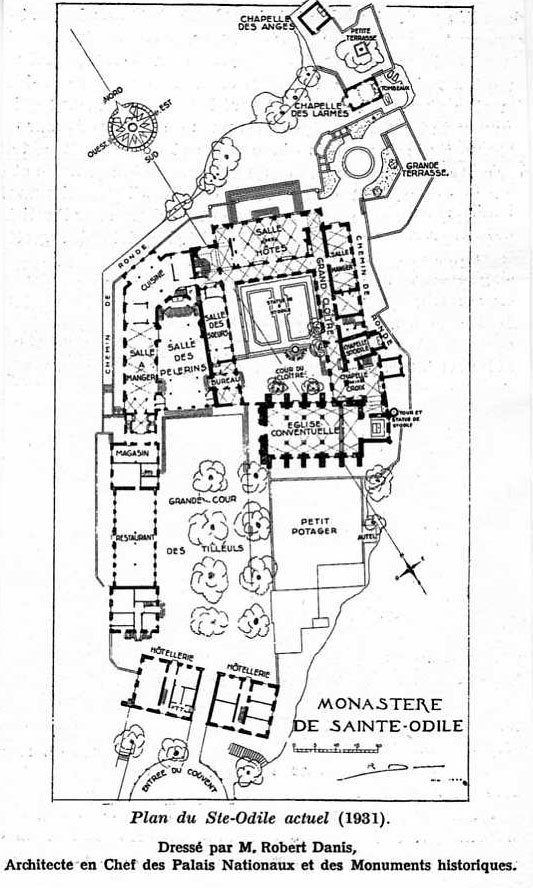 Mont-Sainte-Odile : plan du monastre (Alsace)