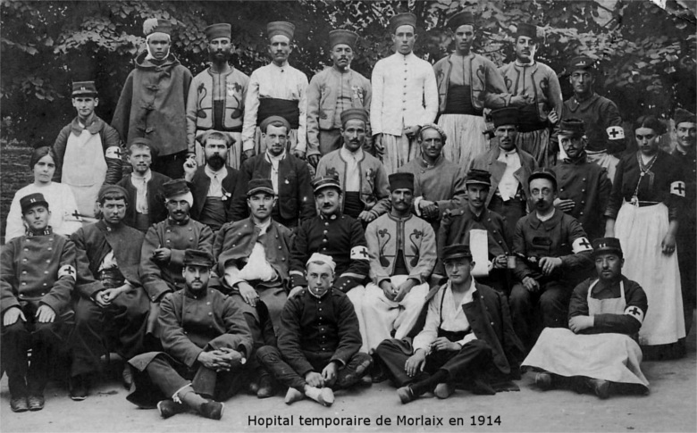 Hpital temporaire de Morlaix durant la guerre de 1914-1918 (Bretagne).