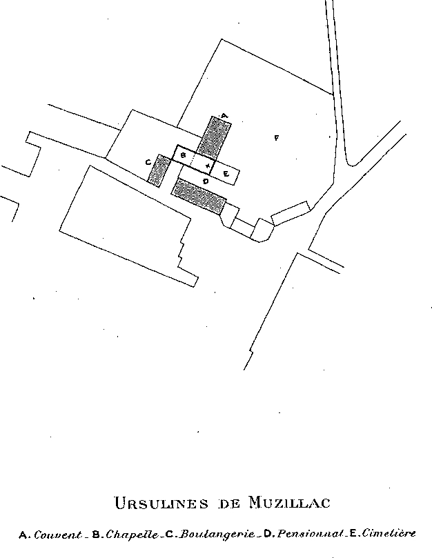 Plan du couvent des Ursulines de Muzillac (Bretagne).