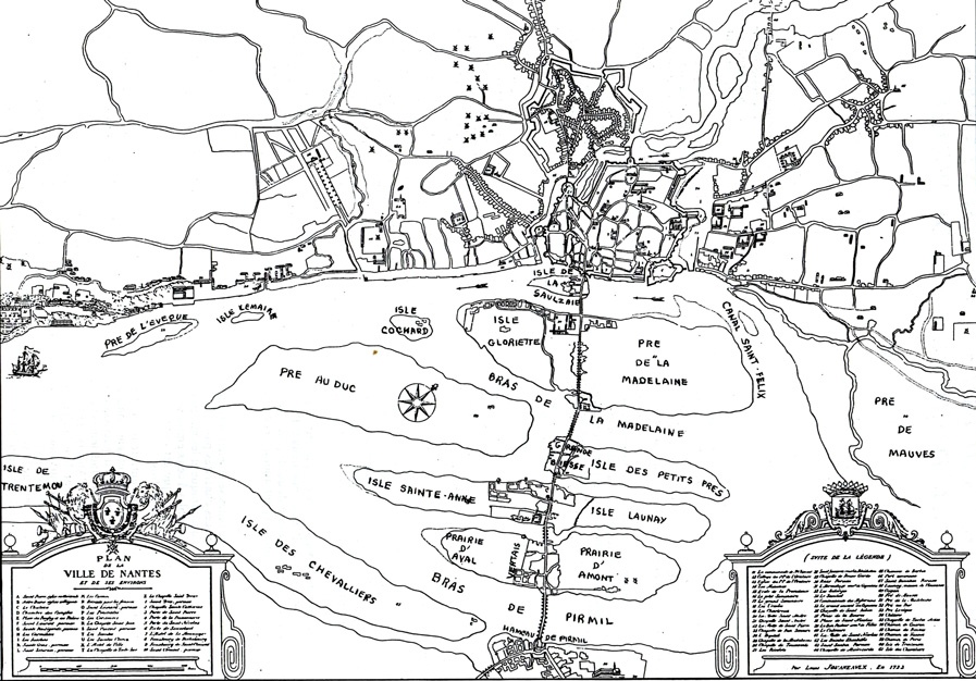 Nantes : plan de Louis Jouanaulx, 1722)