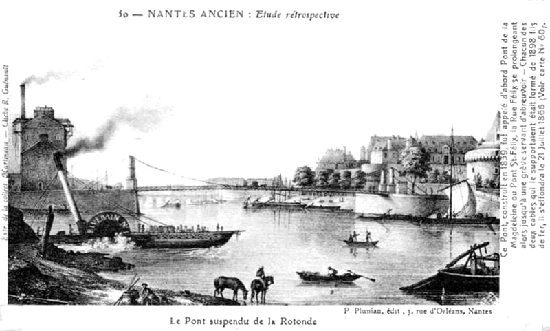 Nantes : l'ancien pont de la Rotonde.