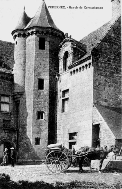 Ville de Pdernec (Bretagne) : le manoir.