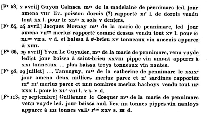 Liste des bateaux de Penmarc'h (Bretagne) - liste 2.