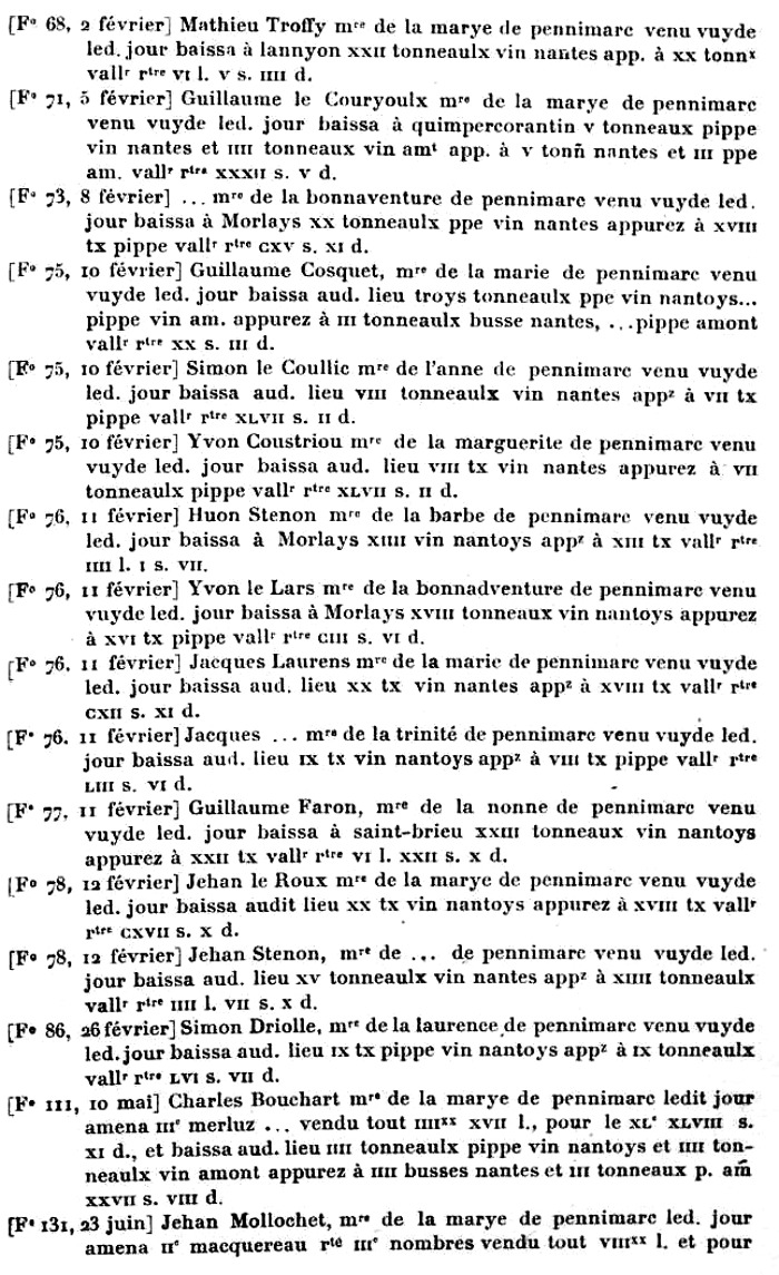 Liste des bateaux de Penmarc'h (Bretagne) - liste 5.