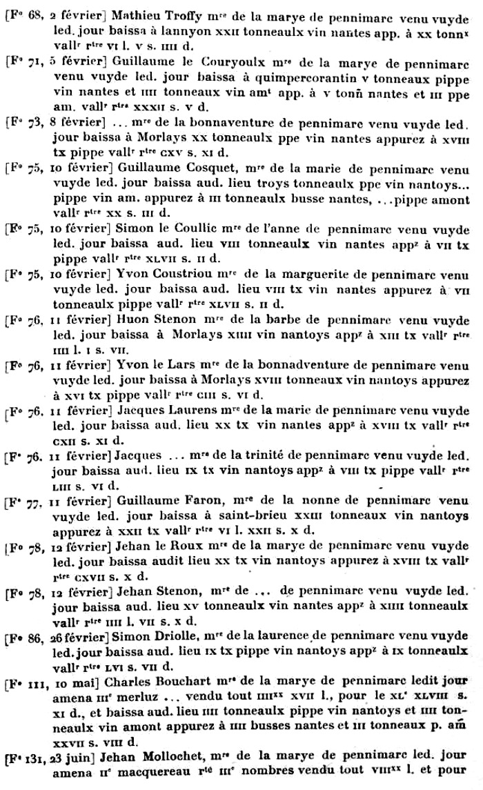 Liste des bateaux de Penmarc'h (Bretagne) - liste 5.