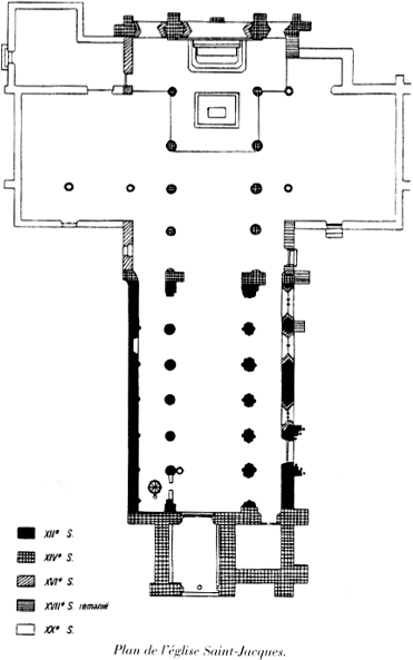 Plan de l'glise de Perros-Guirec (Bretagne).