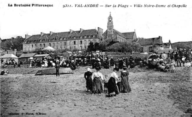 Ville de Pléneuf-Val-André (Bretagne) : Villa et Chapelle Notre-Dame.