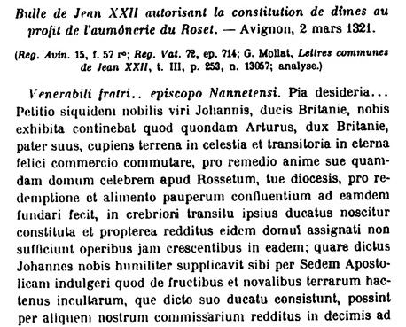 Pless : bulle du pape Jean XVII pour l'aumnerie du Roset