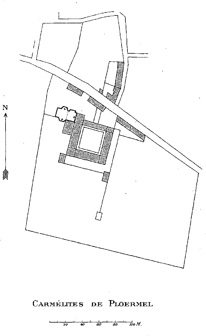 Plan du couvent des Camlites de Plormel (Bretagne).