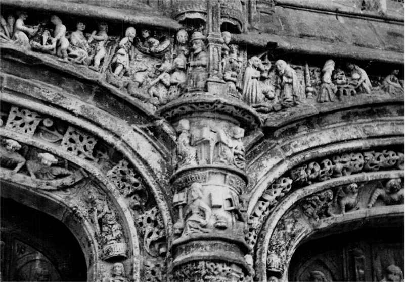 Scènes évangéliques du portail de l'église Saint-Armel de Ploërmel (Bretagne).