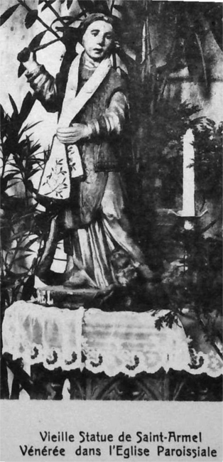 Statue de Saint-Armel dans l'glise de Plormel (Bretagne).
