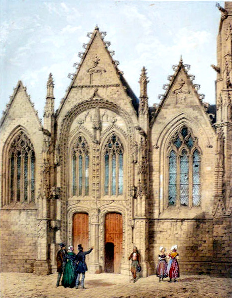 L'église Saint-Armel de Ploërmel en Bretagne (peintre Asselineau)