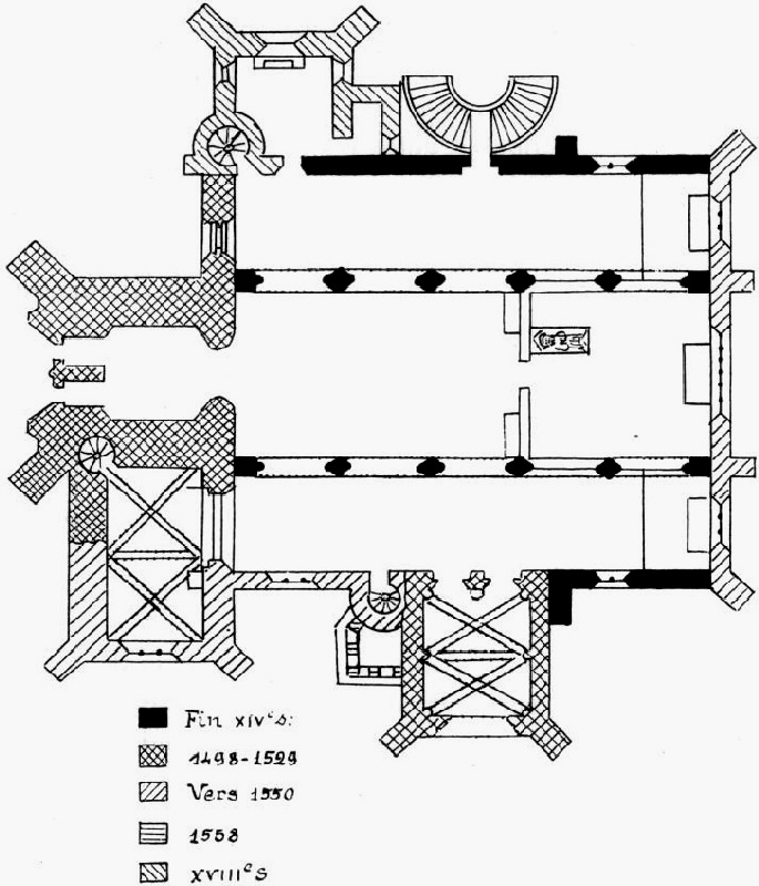 Plonvez-du-Faou (Bretagne) : plan de l'glise Saint-Herbot.