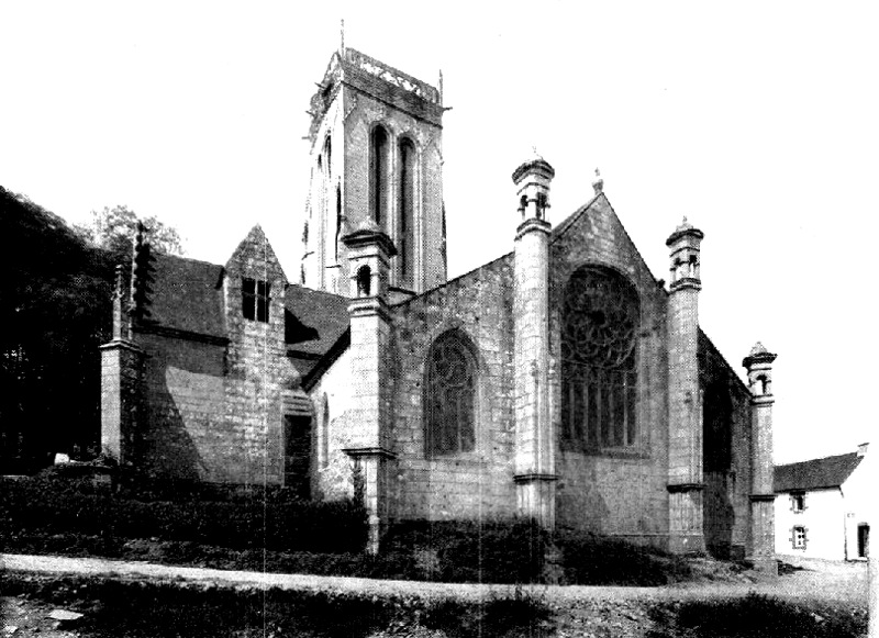 Plonvez-du-Faou (Bretagne) : chevet de l'glise Saint-Herbot.