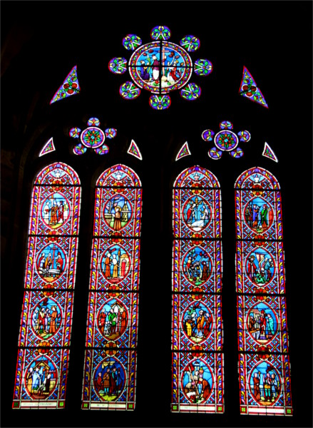 Vitrail de l'glise Saint-Nrin de Plounrin (Bretagne).