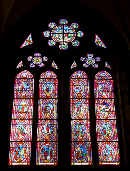 Vitrail de l'glise Saint-Nrin de Plounrin (Bretagne).