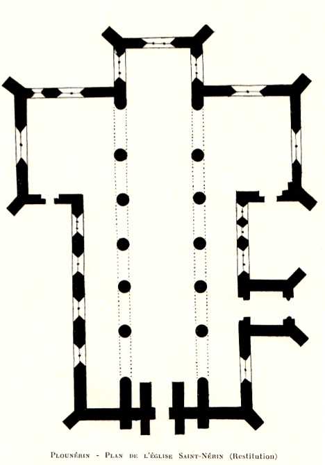 Plan de l'glise de Plounrin (Bretagne).